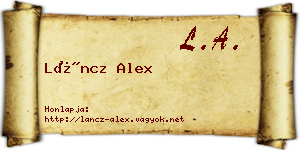 Láncz Alex névjegykártya