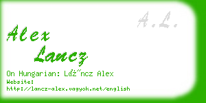alex lancz business card
